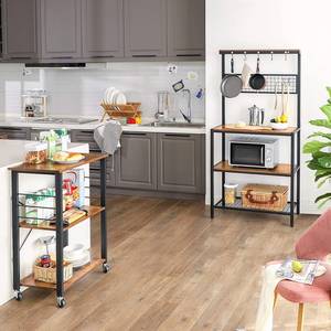 Scaffale 3 Ripiani per Cucina Microonde Forno Scaffalature Legno e