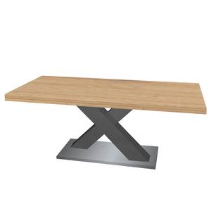 Table Macey (Extensible) - Imitation chêne noueux - Largeur : 160 cm - Anthracite