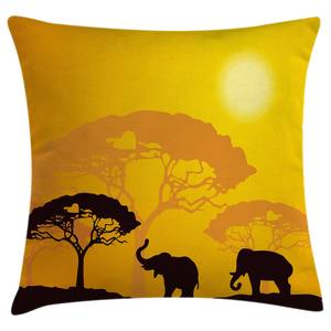 Kussensloop Wildlife polyester - geel - 45 x 45 cm