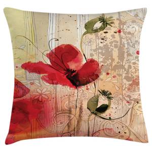 Kissenbezug Retro Blumenmuster Polyester - Mehrfarbig - 45 x 45 cm