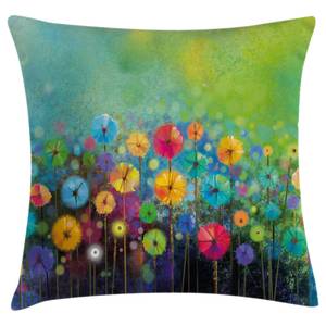 Kussensloop Kleurrijke paardenbloem polyester - meerdere kleuren - 40 x 40 cm