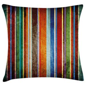 Housse de coussin Bandes colorées Polyester - Multicolore - 40 x 40 cm