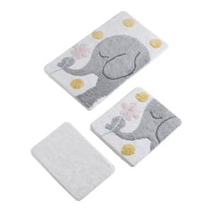 Tapis de bain Büyül Fil (3 éléments) Acrylique - Gris