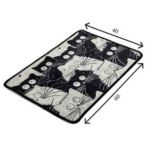 Tapis de bain White Cats Micropolyamide - Noir / Blanc