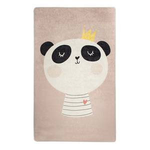 Kinder-vloerkleed King Panda fluweel - roze - 140 x 190 cm