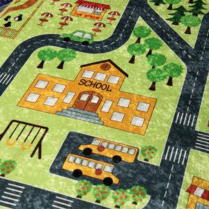 Kinder-vloerkleed Small Town fluweel - groen