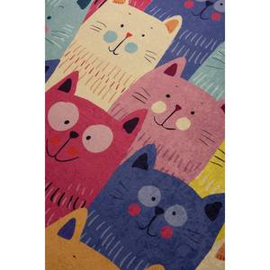 Kinderteppich Cats Samtstoff - Mehrfarbig - Multicolor - 140 x 190 cm