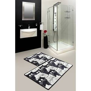 Tapis de bain White Cats (2 éléments) Velours - Noir / Blanc