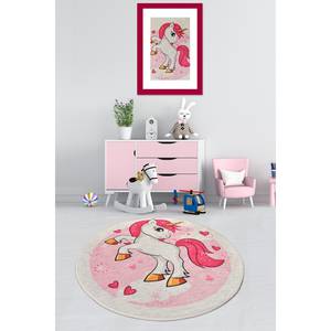 Kinder-vloerkleed Poni fluweel/polyester - roze