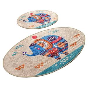 Tapis de bain Etnic (2 éléments) Velours - Multicolore