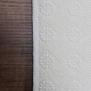 Laagpolig vloerkleed Marmoreo polyester - wit/goudkleurig