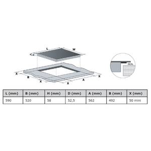 Keukenblok Steel I hoogglans wit - Breedte: 310 cm