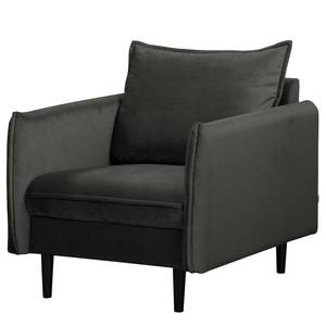 Fauteuil Palawan Velours Ravi: Antracitekleurig