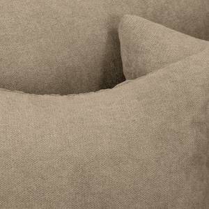 Ecksofa Meyford Microfaser Enza: Hellbeige - Ottomane davorstehend rechts - Ohne Hocker