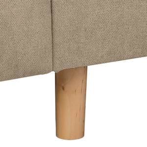 Ecksofa Meyford Microfaser Enza: Hellbeige - Ottomane davorstehend rechts - Ohne Hocker