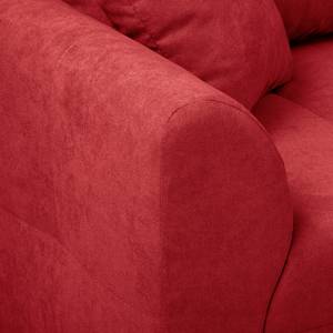 Canapé d’angle Meyford Microfibre Enza: Rouge - Méridienne longue à droite (vue de face) - Sans repose-pieds
