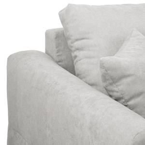 Ecksofa Meyford Microfaser Enza: Platin - Ottomane davorstehend rechts - Ohne Hocker