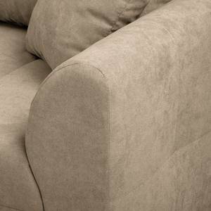 Ecksofa Meyford Microfaser Enza: Hellbeige - Ottomane davorstehend links - Ohne Hocker