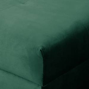 Canapé d’angle Meyford Velours Ravi: Vert vieilli - Méridienne longue à droite (vue de face) - Sans repose-pieds