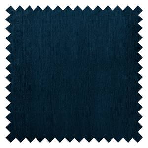 Ecksofa Meyford Samt Ravi: Marineblau - Ottomane davorstehend links - Ohne Hocker