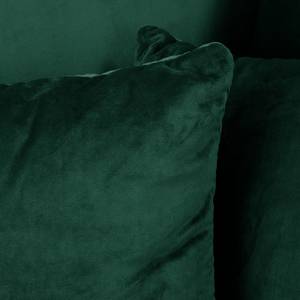 Canapé d’angle Meyford Velours Ravi: Vert vieilli - Méridienne longue à gauche (vue de face) - Sans repose-pieds