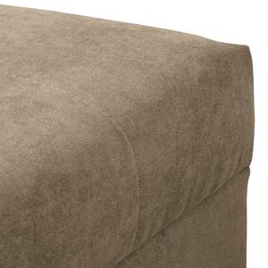 Ecksofa Meyford Microfaser Enza: Hellbeige - Ottomane davorstehend rechts - Mit Hocker