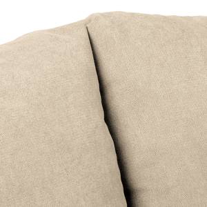 Ecksofa Meyford Microfaser Enza: Creme - Ottomane davorstehend rechts - Mit Hocker