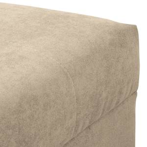 Ecksofa Meyford Microfaser Enza: Creme - Ottomane davorstehend rechts - Mit Hocker