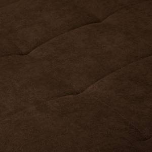 Canapé d’angle Meyford Microfibre Enza: Chocolat - Méridienne longue à gauche (vue de face) - Avec repose-pieds