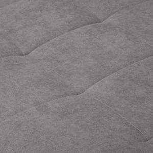 Canapé d’angle Meyford Microfibre Enza: Gris - Méridienne longue à gauche (vue de face) - Avec repose-pieds