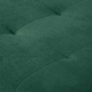 Canapé d’angle Meyford Velours Ravi: Vert vieilli - Méridienne longue à gauche (vue de face) - Avec repose-pieds