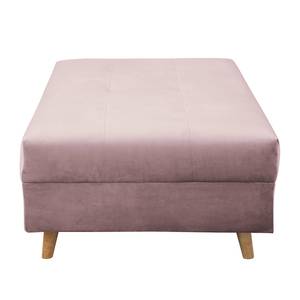 Ecksofa Meyford Samt Ravi: Mauve - Ottomane davorstehend rechts - Mit Hocker