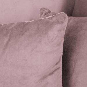 Ecksofa Meyford Samt Ravi: Mauve - Ottomane davorstehend links - Mit Hocker