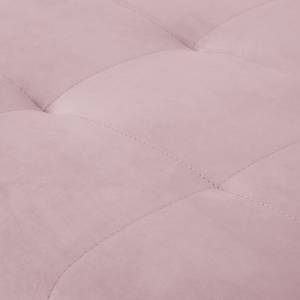 Ecksofa Meyford Samt Ravi: Mauve - Ottomane davorstehend links - Mit Hocker