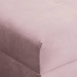 Ecksofa Meyford Samt Ravi: Mauve - Ottomane davorstehend links - Mit Hocker