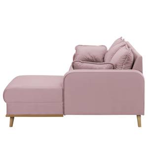 Ecksofa Nante Samt Ravi: Mauve - Ottomane davorstehend rechts