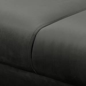 Canapé d’angle Nante Velours Ravi: Anthracite - Méridienne longue à droite (vue de face)