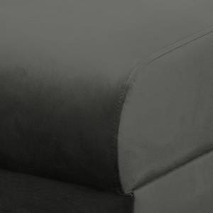 Canapé d’angle Nante Velours Ravi: Anthracite - Méridienne longue à droite (vue de face)