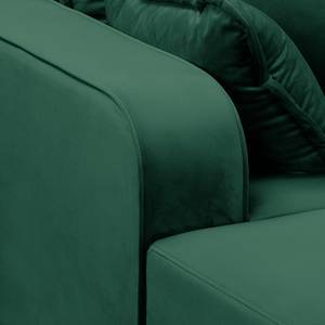 Canapé d’angle Nante Velours Ravi: Vert vieilli - Méridienne longue à gauche (vue de face)