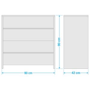 Ladekast Rustico Bruin - Massief hout - 90 x 90 x 42 cm