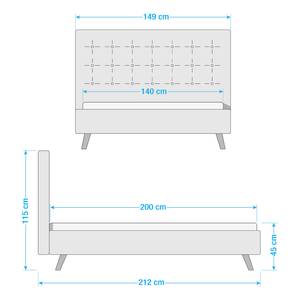 Gestoffeerd bed Fano II 140 x 200cm