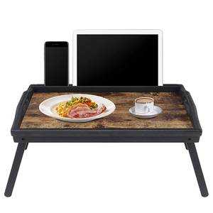 Laptoptafel Moon rustieke eikenhouten look/zwart