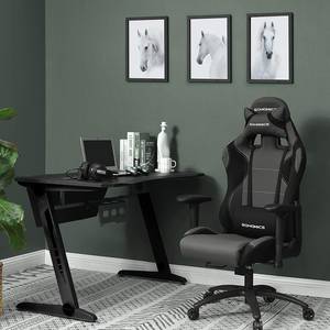 Gaming Chair Molini Webstoff / Stahl - Schwarz / Grau