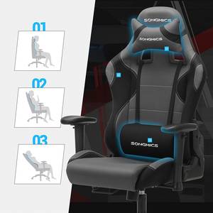 Gaming Chair Molini Webstoff / Stahl - Schwarz / Grau