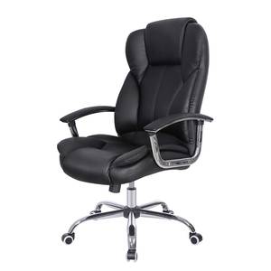 Fauteuil de bureau Minara Imitation cuir / Acier - Noir / Chrome