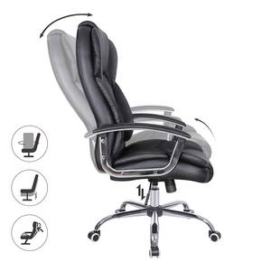 Fauteuil de bureau Minara Imitation cuir / Acier - Noir / Chrome