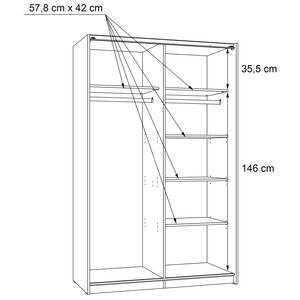 Kleiderschrank Lupo Beige - Weiß - Holzwerkstoff - 120 x 191 x 61 cm