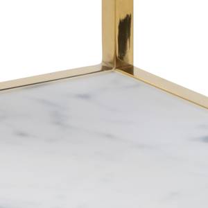 Table de chevet Katori Verre / Métal - Imitation marbre blanc / Doré