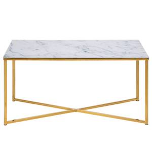 Tavolino da salotto Katori VIII Vetro / Metallo - Effetto marmo bianco / Oro