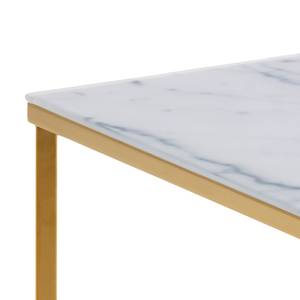 Table basse Katori VIII Verre / Métal - Imitation marbre blanc / Doré